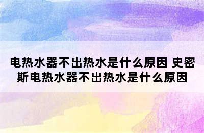 电热水器不出热水是什么原因 史密斯电热水器不出热水是什么原因